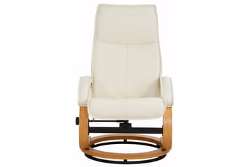 Recliner|Ottoman Paprika Cream Genuine Läder |Bokf - Beige - Möbler - Fåtölj & stolar - Fåtölj - Biofåtölj & reclinerfåtölj