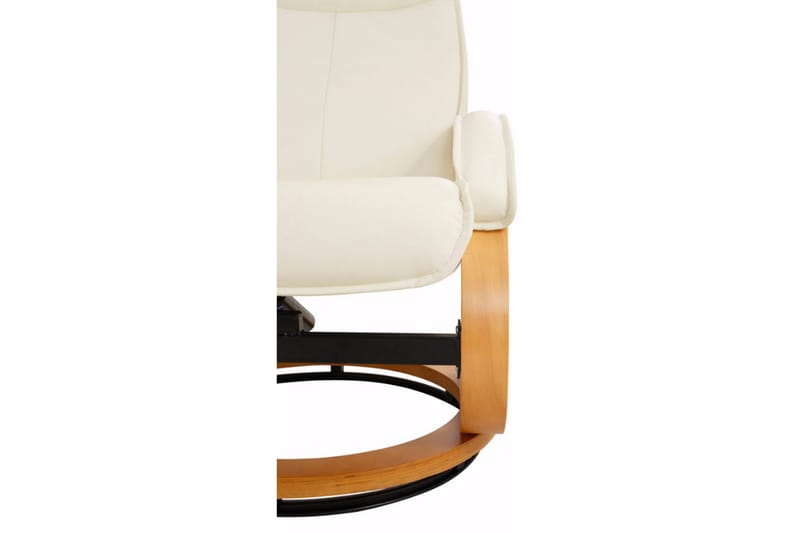Recliner|Ottoman Paprika Cream Genuine Läder |Bokf - Beige - Möbler - Fåtölj & stolar - Fåtölj - Biofåtölj & reclinerfåtölj