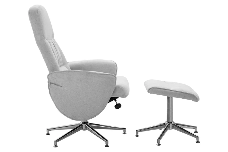 Rune Recliner med Ottoman - Grå - Möbler - Fåtölj & stolar - Fåtölj - Biofåtölj & reclinerfåtölj