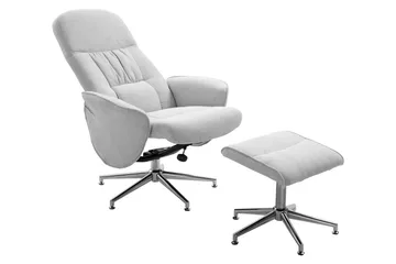 Rune Recliner med Ottoman - Grå - Möbler - Fåtölj & stolar - Fåtölj - Biofåtölj & reclinerfåtölj