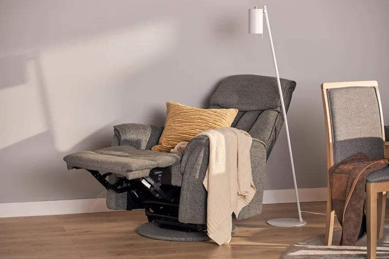 Umeå Fåtölj Snurr & Gung - Tyg Grå - Möbler - Fåtölj & stolar - Fåtölj - Biofåtölj & reclinerfåtölj