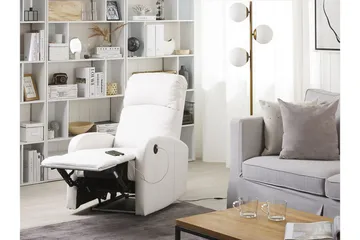 Virrat Fåtölj LED-belysning + USB-port - Vit - Möbler - Fåtölj & stolar - Fåtölj - Biofåtölj & reclinerfåtölj