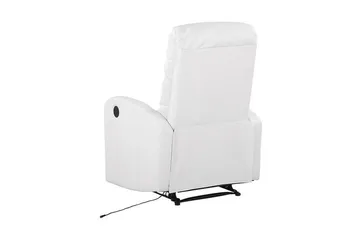 Virrat Fåtölj LED-belysning + USB-port - Vit - Möbler - Fåtölj & stolar - Fåtölj - Biofåtölj & reclinerfåtölj