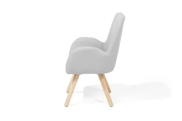 Bjarn Modern Oval Fåtölj i Tyg med Träben - Grå - Möbler - Fåtölj & stolar - Fåtölj