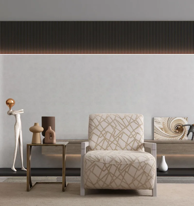 Bonavista Fåtölj Chenille - Kräm / Ljusbeige - Möbler - Fåtölj & stolar - Fåtölj