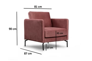 Bramelia Modern Fåtölj i Sammet - Rosa - Möbler - Fåtölj & stolar - Fåtölj - Sammetsfåtölj