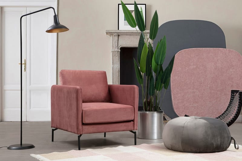 Bramelia Modern Fåtölj i Sammet - Rosa - Möbler - Fåtölj & stolar - Fåtölj - Sammetsfåtölj