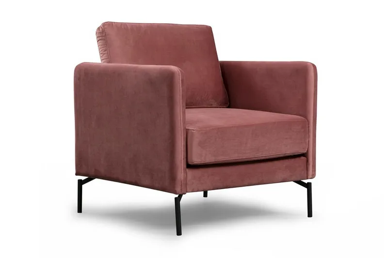 Bramelia Modern Fåtölj i Sammet - Rosa - Möbler - Fåtölj & stolar - Fåtölj - Sammetsfåtölj