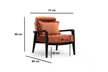 Bramelia Modern Fåtölj i Sammet - Rostorange - Möbler - Fåtölj & stolar - Fåtölj - Sammetsfåtölj