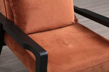 Bramelia Modern Fåtölj i Sammet - Rostorange - Möbler - Fåtölj & stolar - Fåtölj - Sammetsfåtölj