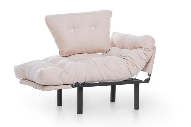 Bramelia Modern Fåtölj i Tyg med Metallstativ - Beige - Möbler - Fåtölj & stolar - Fåtölj