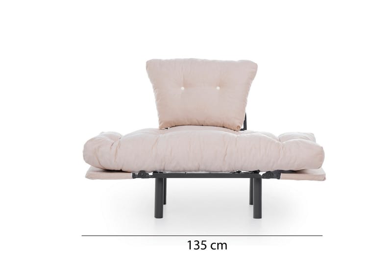Bramelia Modern Fåtölj i Tyg med Metallstativ - Beige - Möbler - Fåtölj & stolar - Fåtölj