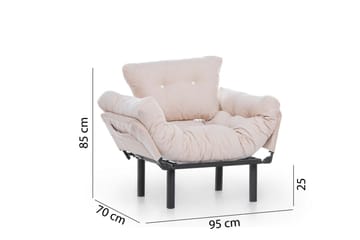 Bramelia Modern Fåtölj i Tyg med Metallstativ - Beige - Möbler - Fåtölj & stolar - Fåtölj