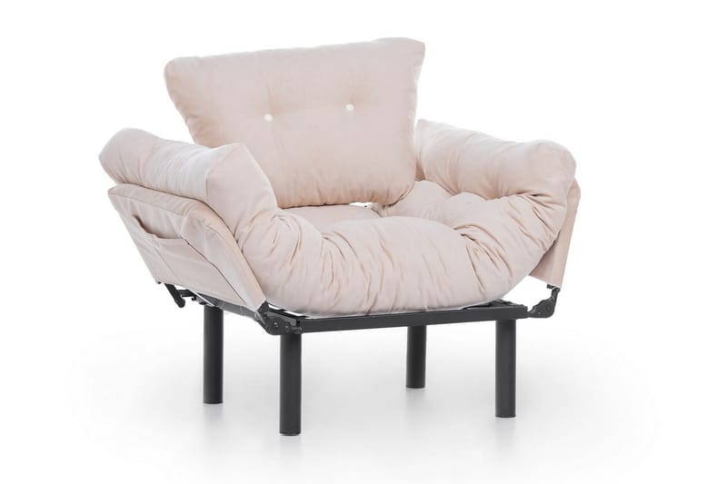 Bramelia Modern Fåtölj i Tyg med Metallstativ - Beige - Möbler - Fåtölj & stolar - Fåtölj
