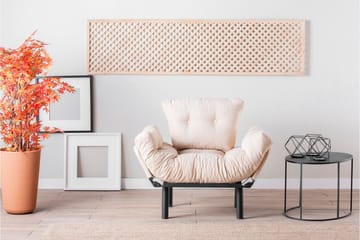 Bramelia Modern Fåtölj i Tyg med Metallstativ - Beige - Möbler - Fåtölj & stolar - Fåtölj