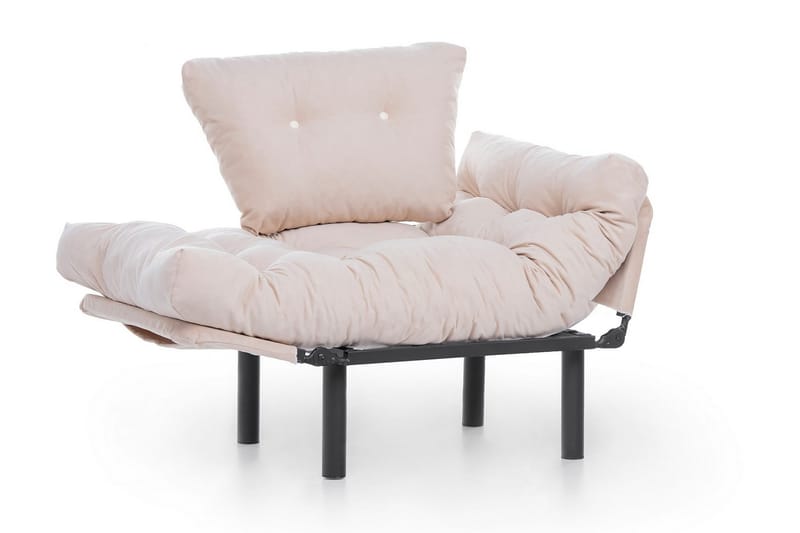 Bramelia Modern Fåtölj i Tyg med Metallstativ - Beige - Möbler - Fåtölj & stolar - Fåtölj