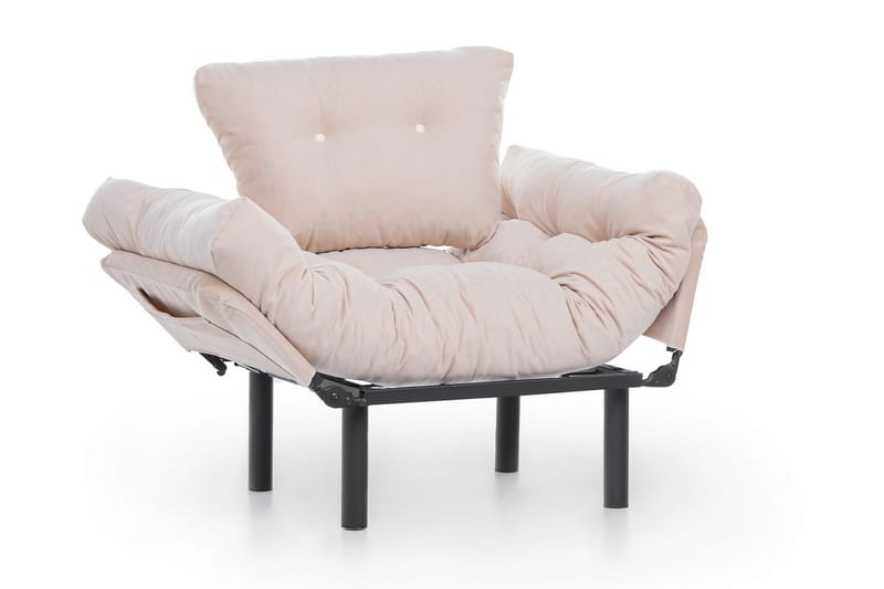 Bramelia Modern Fåtölj i Tyg med Metallstativ - Beige - Möbler - Fåtölj & stolar - Fåtölj