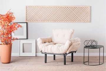 Bramelia Modern Fåtölj i Tyg med Metallstativ - Beige - Möbler - Fåtölj & stolar - Fåtölj