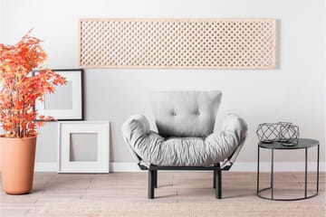 Bramelia Modern Fåtölj i Tyg med Metallstativ - Grå - Möbler - Fåtölj & stolar - Fåtölj