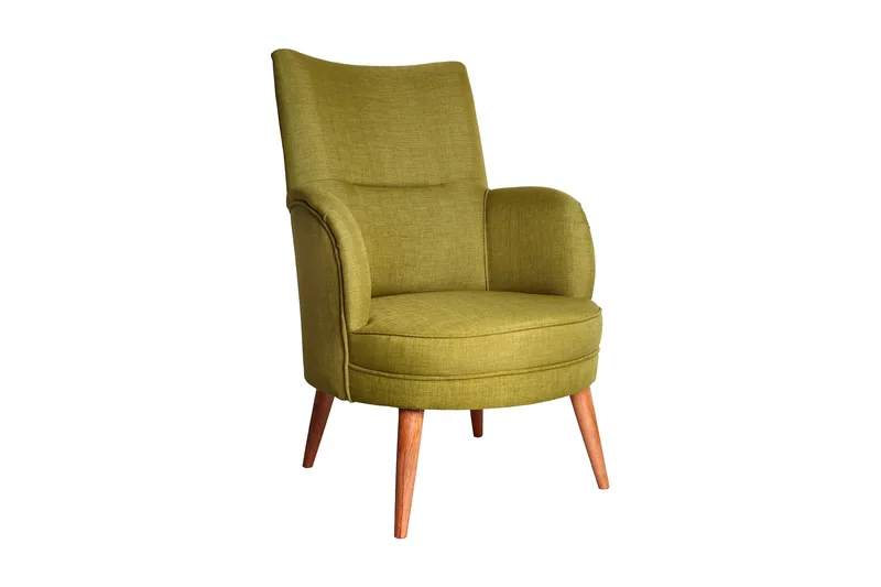 Brandn Fåtölj med Armstöd, Grön