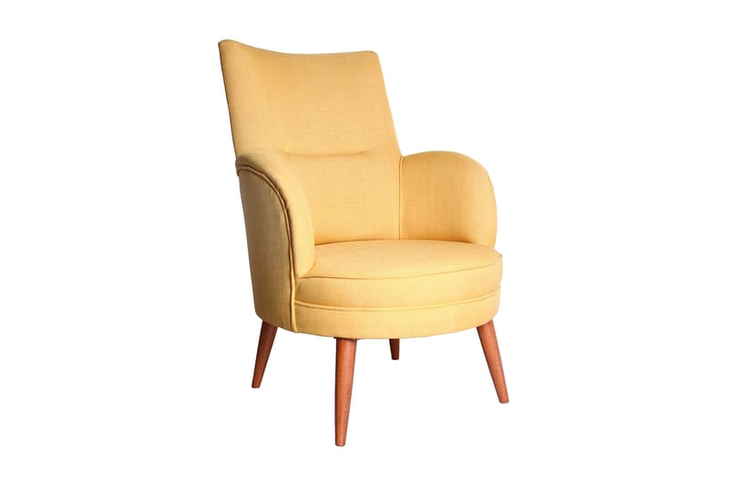 Brandn Fåtölj med Armstöd, Gul