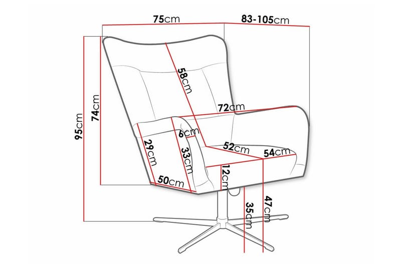 Carney Fåtölj Red - Möbler - Fåtölj & stolar - Fåtölj