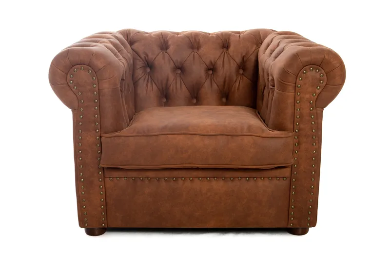Chesterfield Deluxe Fåtölj - Brun - Möbler - Fåtölj & stolar - Fåtölj - Chesterfield fåtölj