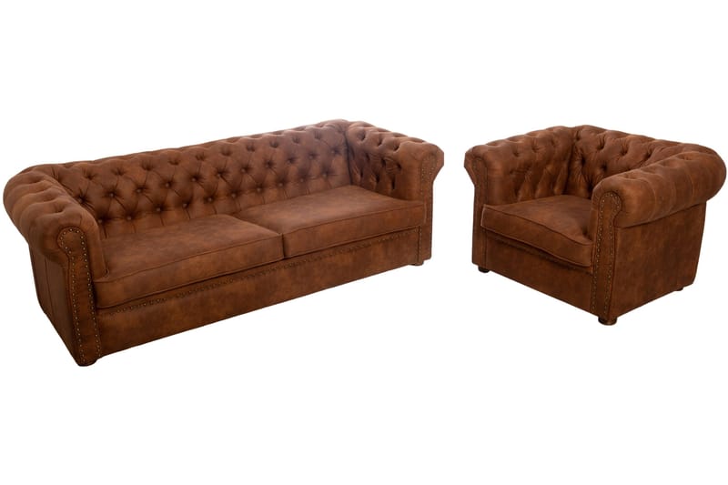 Chesterfield Deluxe Fåtölj - Brun - Möbler - Fåtölj & stolar - Fåtölj - Chesterfield fåtölj