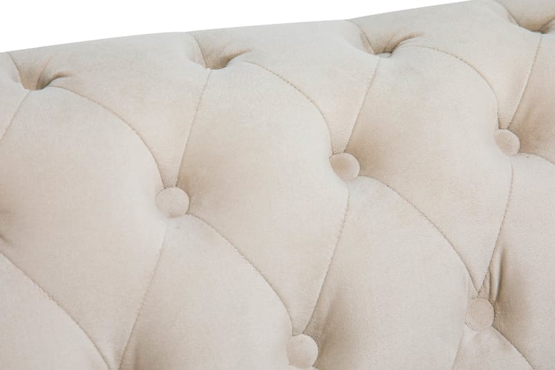 Chester Deluxe Fåtölj+Fotpall Sammet Beige - Beige|Vit - Möbler - Fåtölj & stolar - Fåtölj - Fåtölj med fotpall