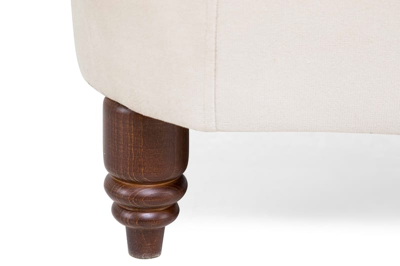 Chester Deluxe Fåtölj+Fotpall Sammet Beige - Beige|Vit - Möbler - Fåtölj & stolar - Fåtölj - Fåtölj med fotpall