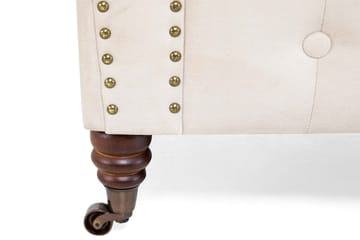 Chester Deluxe Fåtölj+Fotpall Sammet Beige - Beige|Vit - Möbler - Fåtölj & stolar - Fåtölj - Fåtölj med fotpall
