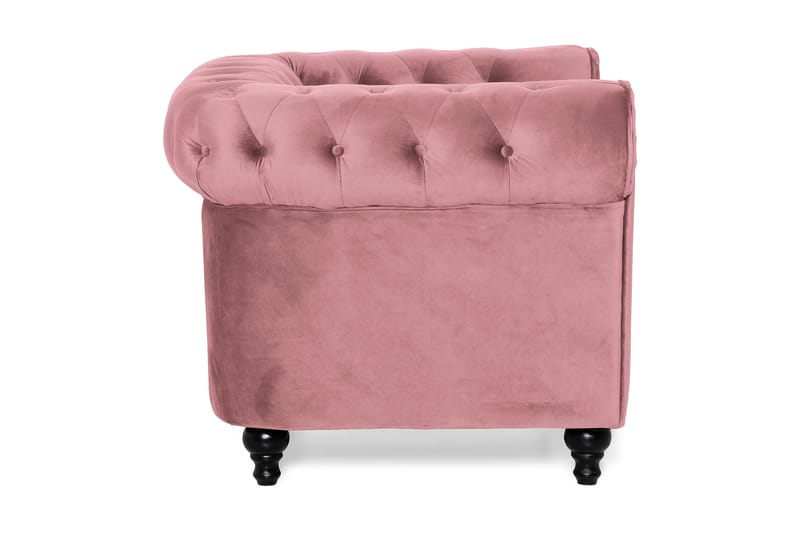 Chesterfield Lyx Fåtölj - Rosa Sammet - Möbler - Fåtölj & stolar - Fåtölj - Chesterfield fåtölj