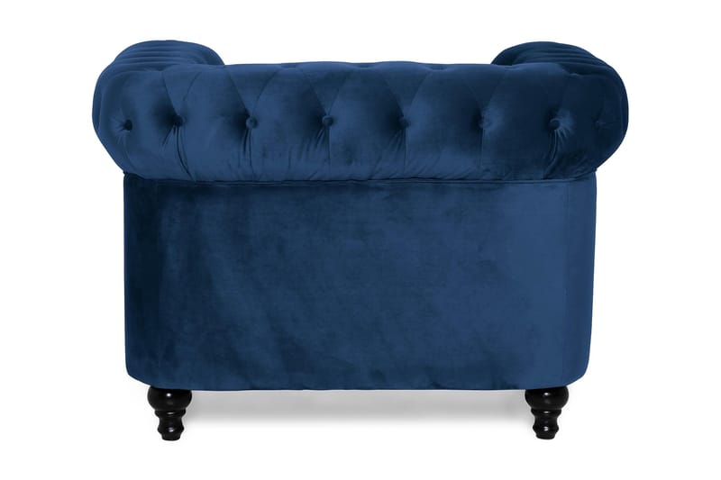 Chesterfield Lyx Stor skön djup sammetsfåtölj - Fåtölj till vardagsrum - Blå Sammet - Möbler - Fåtölj & stolar - Fåtölj - Chesterfield fåtölj