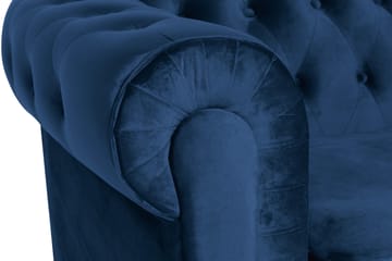 Chesterfield Lyx Stor skön djup sammetsfåtölj - Fåtölj till vardagsrum - Blå Sammet - Möbler - Fåtölj & stolar - Fåtölj - Chesterfield fåtölj