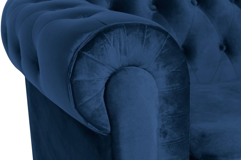 Chesterfield Lyx Stor skön djup sammetsfåtölj - Fåtölj till vardagsrum - Blå Sammet - Möbler - Fåtölj & stolar - Fåtölj - Chesterfield fåtölj