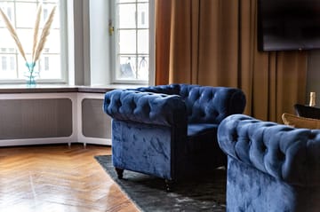 Chesterfield Lyx Stor skön djup sammetsfåtölj - Fåtölj till vardagsrum - Blå Sammet - Möbler - Fåtölj & stolar - Fåtölj - Chesterfield fåtölj