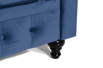 Chesterfield Lyx Stor skön djup sammetsfåtölj - Fåtölj till vardagsrum - Blå Sammet - Möbler - Fåtölj & stolar - Fåtölj - Chesterfield fåtölj