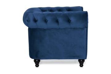 Chesterfield Lyx Stor skön djup sammetsfåtölj - Fåtölj till vardagsrum - Blå Sammet - Möbler - Fåtölj & stolar - Fåtölj - Chesterfield fåtölj