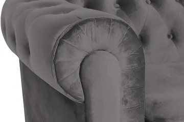 Chesterfield Lyx Stor skön djup sammetsfåtölj - Fåtölj till vardagsrum - Mörkgrå Sammet - Möbler - Fåtölj & stolar - Fåtölj - Chesterfield fåtölj