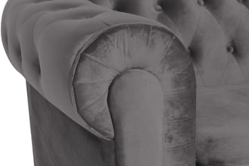 Chesterfield Lyx Stor skön djup sammetsfåtölj - Fåtölj till vardagsrum - Mörkgrå Sammet - Möbler - Fåtölj & stolar - Fåtölj - Chesterfield fåtölj