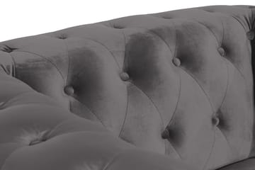 Chesterfield Lyx Stor skön djup sammetsfåtölj - Fåtölj till vardagsrum - Mörkgrå Sammet - Möbler - Fåtölj & stolar - Fåtölj - Chesterfield fåtölj