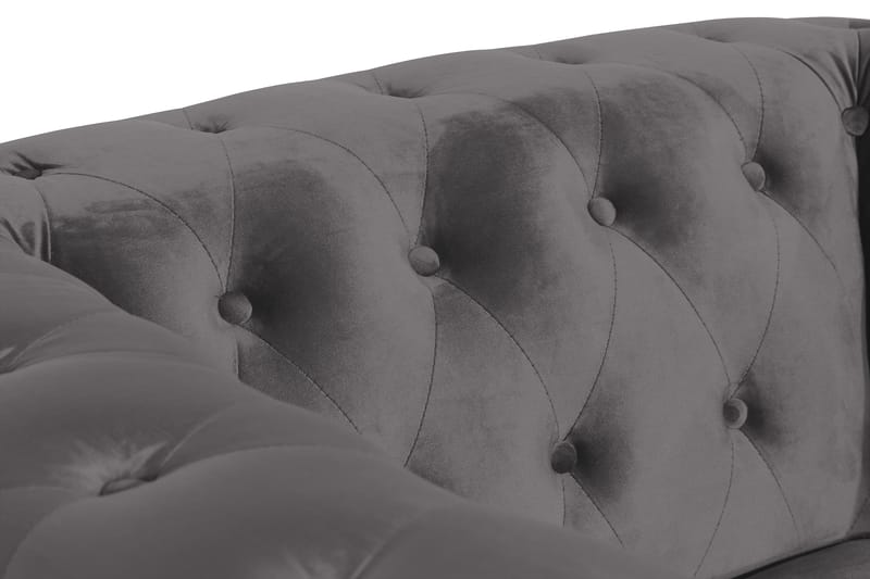 Chesterfield Lyx Stor skön djup sammetsfåtölj - Fåtölj till vardagsrum - Mörkgrå Sammet - Möbler - Fåtölj & stolar - Fåtölj - Chesterfield fåtölj