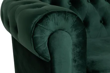 Chesterfield Lyx Stor skön djup sammetsfåtölj - Fåtölj till vardagsrum - Mörkgrön Sammet - Möbler - Fåtölj & stolar - Fåtölj - Chesterfield fåtölj