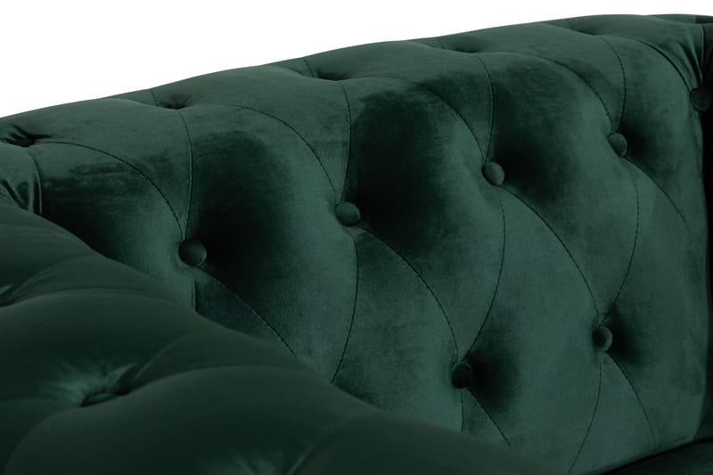 Chesterfield Lyx Stor skön djup sammetsfåtölj - Fåtölj till vardagsrum - Mörkgrön Sammet - Möbler - Fåtölj & stolar - Fåtölj - Chesterfield fåtölj