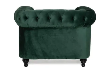 Chesterfield Lyx Stor skön djup sammetsfåtölj - Fåtölj till vardagsrum - Mörkgrön Sammet - Möbler - Fåtölj & stolar - Fåtölj - Chesterfield fåtölj