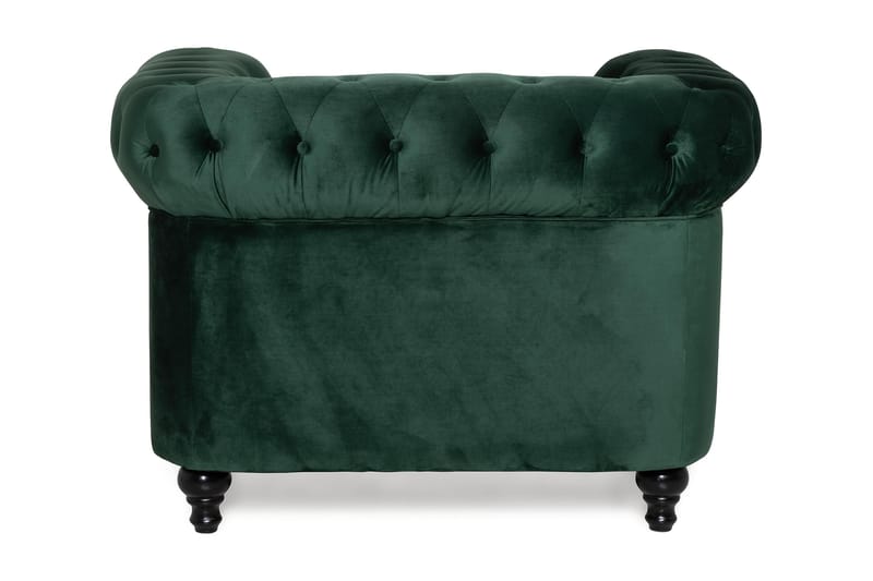 Chesterfield Lyx Stor skön djup sammetsfåtölj - Fåtölj till vardagsrum - Mörkgrön Sammet - Möbler - Fåtölj & stolar - Fåtölj - Chesterfield fåtölj