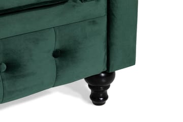 Chesterfield Lyx Stor skön djup sammetsfåtölj - Fåtölj till vardagsrum - Mörkgrön Sammet - Möbler - Fåtölj & stolar - Fåtölj - Chesterfield fåtölj