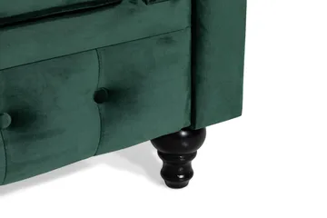 Chesterfield Lyx Stor skön djup sammetsfåtölj - Fåtölj till vardagsrum - Mörkgrön Sammet - Möbler - Fåtölj & stolar - Fåtölj - Chesterfield fåtölj