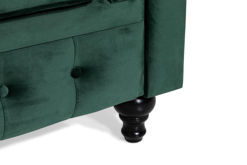 Chesterfield Lyx Stor skön djup sammetsfåtölj - Fåtölj till vardagsrum - Mörkgrön Sammet - Möbler - Fåtölj & stolar - Fåtölj - Chesterfield fåtölj