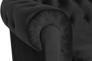 Chesterfield Lyx Stor skön djup sammetsfåtölj - Fåtölj till vardagsrum - Svart Sammet - Möbler - Fåtölj & stolar - Fåtölj - Chesterfield fåtölj